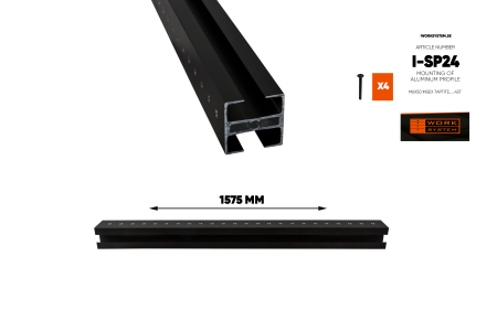 1575mm vandret aluprofil inkl. skruepose
